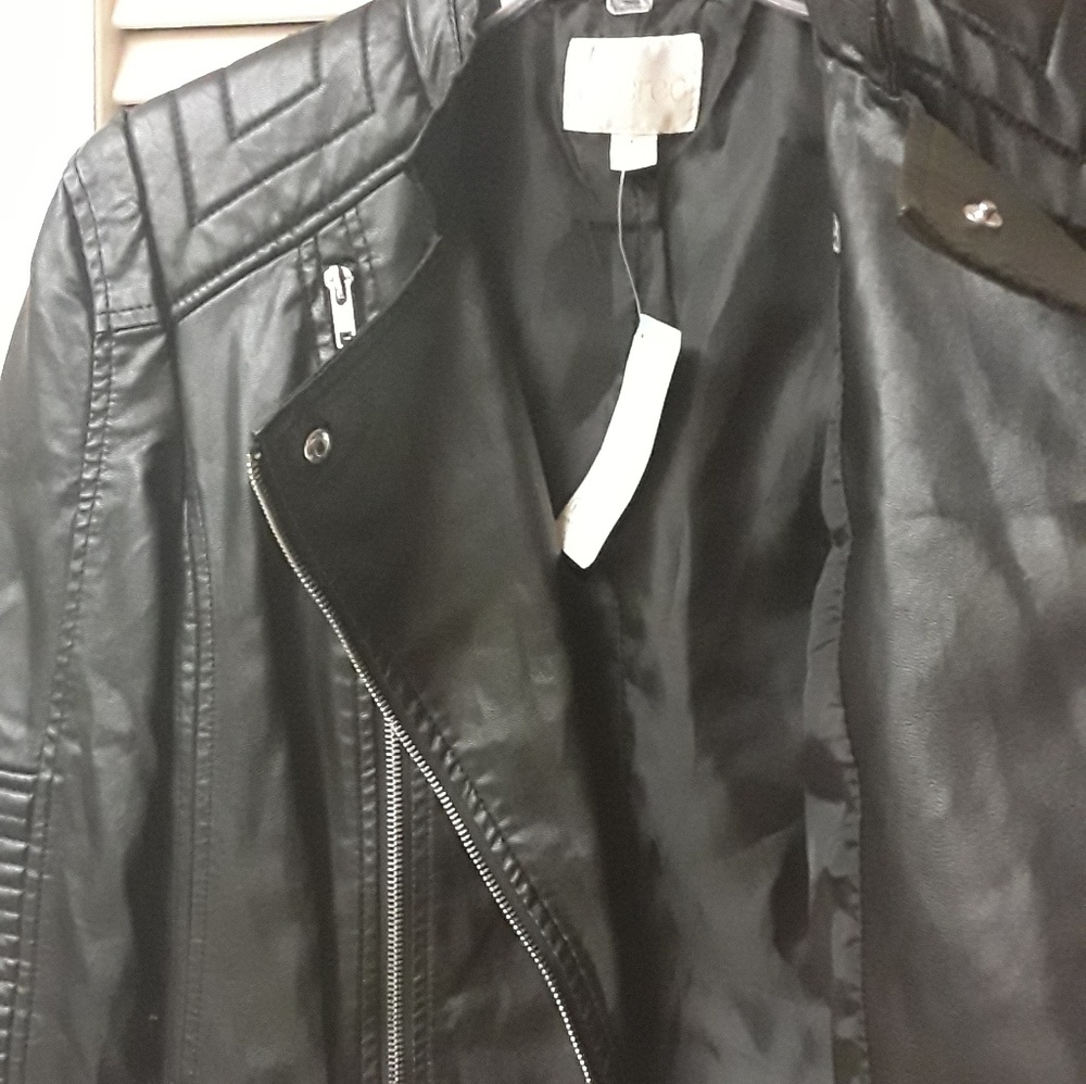 Decree Moto Faux Leather Zipper Jacket S NWT - Picture 7 of 8